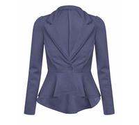 Blazer Fitted Con Maniche Lunghe A Peplo Per Donne Taglia 8-22