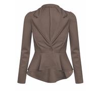 Blazer Fitted Con Maniche Lunghe A Peplo Per Donne Taglia 8-22