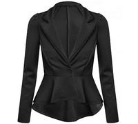 Blazer Fitted Con Maniche Lunghe A Peplo Per Donne Taglia 8-22