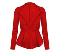 Blazer Fitted Con Maniche Lunghe A Peplo Per Donne Taglia 8-22