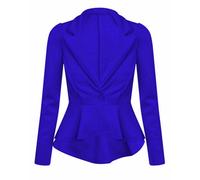 Blazer Fitted Con Maniche Lunghe A Peplo Per Donne Taglia 8-22