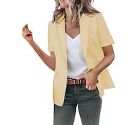 Blazer Giacca da donna a maniche corte | Giacca da tailleur da donna alla moda Open Front Jacket Sportiva Cardigan Loose Giacca estiva leggera sottile Giacche di mezza stagione taglie forti Blazer