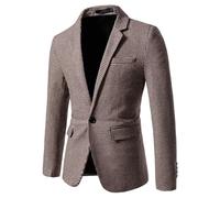 Blazer, giacca da uomo a quadri, slim fit, a strisce, 2 bottoni, da lavoro, per tutti i giorni, per il lavoro, per il lavoro, per il tempo libero, per tutti i giorni, cachi, XXXXL