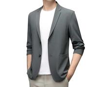 Blazer Giacca da Uomo Slim Fit, Giacca Elegante Uomo Casual Giacca Slim Fit Giacche in Cotone Monopetto a Due Bottoni Blazer Elegante Tinta Unita Giacche da Abito Casual Capispalla Leggero