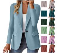 Blazer Giacca Vestibilità Slim Donna,Foderato Giacche Collare di Ribaltamento Cappotto un Pulsanti Cardigan,Manica Lunga Parka Autunno Inverno Giacca Ufficio Usura Blazer Taglie Forti Outwear