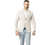 Blazer in Cotone, Giacca Jacket da Uomo Slim Fit - Punto Cucitura Chicco di Riso - Artigianale, Made in Italy - Casual, Classica Sportiva (IT, Testo, L, Regular, Regular, Lino)