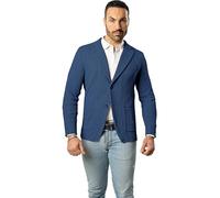 Blazer in Cotone, Giacca Jacket da Uomo Slim Fit - Punto Cucitura Chicco di Riso - Artigianale, Made in Italy - Casual, Classica Sportiva (IT, Testo, S, Regular, Regular, Blu Laguna)