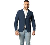 Blazer in Cotone, Giacca Jacket da Uomo Slim Fit - Punto Cucitura Chicco di Riso - Artigianale, Made in Italy - Casual, Classica Sportiva (IT, Testo, S, Regular, Regular, Blu Wrangler)