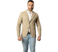 Blazer in Cotone, Giacca Jacket da Uomo Slim Fit - Punto Cucitura Chicco di Riso - Artigianale, Made in Italy - Casual, Classica Sportiva (IT, Testo, 3XL, Regular, Regular, bambù)