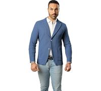 Blazer in Cotone, Giacca Jacket da Uomo Slim Fit - Punto Cucitura Chicco di Riso - Artigianale, Made in Italy - Casual, Classica Sportiva (IT, Testo, S, Regular, Regular, Indaco)