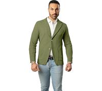 Blazer in Cotone, Giacca Jacket da Uomo Slim Fit - Punto Cucitura Chicco di Riso - Artigianale, Made in Italy - Casual, Classica Sportiva (IT, Testo, XXL, Regular, Regular, Muschio)