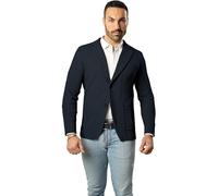Blazer in Cotone, Giacca Jacket da Uomo Slim Fit - Punto Cucitura Chicco di Riso - Artigianale, Made in Italy - Casual, Classica Sportiva (IT, Testo, S, Regular, Regular, Blu Scuro)