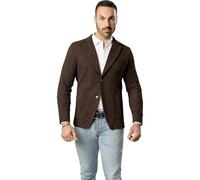 Blazer in Cotone, Giacca Jacket da Uomo Slim Fit - Punto Cucitura Chicco di Riso - Artigianale, Made in Italy - Casual, Classica Sportiva (IT, Testo, L, Regular, Regular, Testa di Moro)