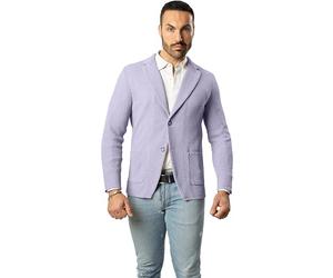 Blazer in Cotone, Giacca Jacket da Uomo Slim Fit - Punto Cucitura Chicco di Riso - Artigianale, Made in Italy - Casual, Classica Sportiva (IT, Testo, XXL, Regular, Regular, Lavanda)
