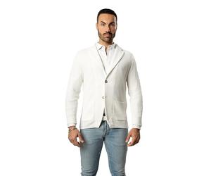 Blazer in Cotone, Giacca Jacket da Uomo Slim Fit - Punto Cucitura Chicco di Riso - Artigianale, Made in Italy - Casual, Classica Sportiva (IT, Testo, S, Regular, Regular, Naturale)
