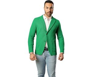 Blazer in Cotone, Giacca Jacket da Uomo Slim Fit - Punto Cucitura Chicco di Riso - Artigianale, Made in Italy - Casual, Classica Sportiva (IT, Testo, L, Regular, Regular, Verde)