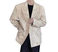 Blazer in Cotone leggero per gli Uomini Giacche leggere con un Pulsante Business Suit Costume di Lino per Matrimonio Estate per gli Uomini, arancione, M