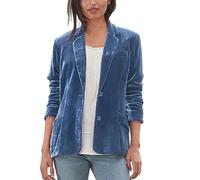 blazer in velluto dorato blazer da donna elegante giacca da lavoro | semplice business ufficio blazer con tasca laterale e bottoni | maniche lunghe bavero blazer | colore solido, Blu, M