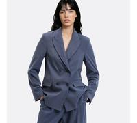 Blazer lungo a doppiopetto destro Blu 38 (IT) - 34 (FR) Tinta unita