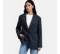 Blazer lungo, taglio oversize, righe tennis Blu M A righe