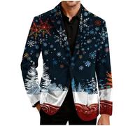 Blazer natalizio da uomo, giacca in velluto a coste, giacca brutta giacca natalizia per costume natalizio slim fit monopetto giacca novità smoking natalizio cappotto per feste di lavoro, 5-nero, XXL