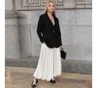 Blazer oversize casual e soffice di colore grigio con maniche lunghe, adatto per il tempo libero, per le donne giovani L,M,S,XL,XSColore unicoTessuto intrecciato
