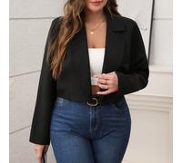 Blazer oversize da donna dal taglio semplice ed elegante, di stile francese, con maniche lunghe, tasche, polsini coperti, adatto in tutte le stagioni 0XL,1XL,2XL,3XL,4XLColore unicoTessuto intrecciato