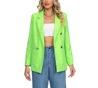 Blazer per Le Donne Blazer Doppiopetto da Donna Manica Lunga vestibilità Regolare Giacca da Abito Tinta Unita Elegante Lunghezza Media Spolverino Italiano Giacca da Lavoro Autunno Transizione Capis