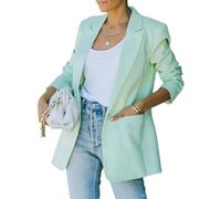 Blazer per Le Donne Blazer Lungo da Donna su Misura A Maniche Lunghe con Un Bottone Elegante di Media Lunghezza con Revers A Lancia Casual Solido Leggero per Ufficio Lavoro Abbigliamento Esterno CIA
