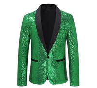 Blazer Show Your Fashion Sense con paillettes da uomo oro lucido per discoteca