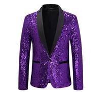 Blazer Show Your Fashion Sense con paillettes da uomo oro lucido per discoteca
