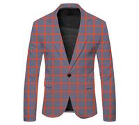 Blazer Uomo, Giacca da Uomo Casual alla Moda, con Risvolto, A Quadri Grandi, con Bottoni, A Maniche Lunghe, per Autunno E Inverno