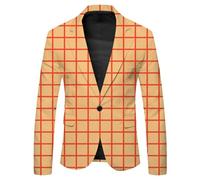 Blazer Uomo, Giacca da Uomo Elegante con Risvolto a Quadri Grandi e Bottoni per Stagioni Autunnali e Invernali