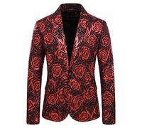 Blazer Uomo Slim Fit Giacca Formale Invernale Uomo Cappotto Benvenuto Banchetto Senior Costume Giacca Lavoro Ufficio Moda Giacca Pulsante Cappotto, rosso, S