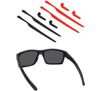 BLAZERBUCK Cuscinetti auricolari di ricambio per occhiali da sole Oakley Mainlink OO9264, nero e rosso., 0