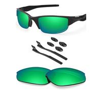 BLAZERBUCK Lenti di Ricambio e Kit Calze per Occhiali da Sole Oakley Half Jacket 2.0 OO9144, Verde Smeraldo - Polarizzato, 0