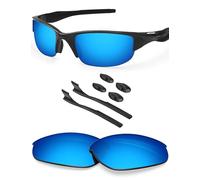 BLAZERBUCK Lenti di ricambio polarizzate in policarbonato e kit calze per Oakley Half Jacket 2.0 OO9144/Half Jacket 2.0 Asian Fit OO9153 - Ice Blue AR Coated