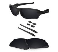 BLAZERBUCK Polarized Replacement Lenses & Sock Kit for Oakley Flak 2.0 OO9295 - Black
