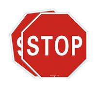 BlazeVideo 2 segnali di stop, segnaletica stradale, segnaletica stradale, avviso di avvertimento antiruggine, pannello di arresto in alluminio, 12 x 12 "ottagono rosso
