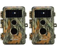 BlazeVideo 2pcs Macchine Fotografiche da Caccia 24MP 1296P Videocamere di Animali Selvatici No Glow IR Visione Notturna 70 Piedi, Sensore PIR Motion Activated, IP66 Impermeabile, 2.4" LCD Screen