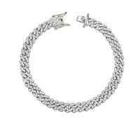 BLBLJERY Cavigliere cubane per le donne taglie forti grandi braccialetti alla caviglia oro argento strass diamante Bling cavigliere donna 9 10 pollici, 10 inch, Metallo, Zirconia cubica