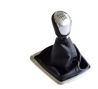 BLBNEZBZTY Pomelli del cambio per auto Per Ford Per Focus Per MK2 Per C-MAX Per MK3 Per MK4 Per Galaxy MT 5/6 Velocità Leva del pomello del cambio Ghetta Boot Cover in pelle( Silver-6 Speed4)