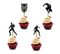 Blck Panther Cupcake Topper - Decorazioni di compleanno.