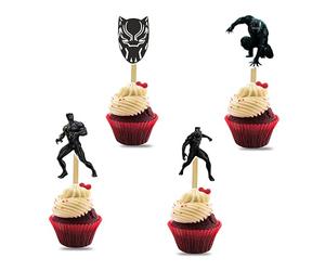 Blck Panther Cupcake Topper - Decorazioni di compleanno.