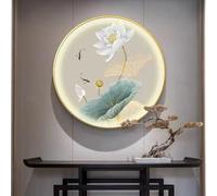 BLCKTIGR 3D LED Wall Art Decor - Round Lotus Flower & Koi Fish Decoration with Lights, Backlit Sculpture for Living Room, Bedroom, Good Luck Wealth Symbol(B,70 * 70cm/27.56 * 27.56in)