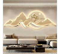 BLCKTIGR Arte a Parete LED Montagna Cervo 3D, Applique da Parete Moderna Paesaggio con 2 Effetti Visivi, Decorazione a Parete Porcellana Cristallo per Soggiorno Camera(A,40 * 120cm/15.75 * 47.24in)