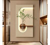 BLCKTIGR Arte da Parete 3D a LED di Lusso, Decorazione murale con Verde, Vaso con riserva d'Acqua e retroilluminazione a LED - Applique da Parete Minimalista per l'arredo(D,60 * 110cm/23.6 * 43.3in)