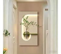 BLCKTIGR Arte da Parete 3D a LED di Lusso, Decorazione murale con Verde, Vaso con riserva d'Acqua e retroilluminazione a LED - Applique da Parete Minimalista per l'arredo(A,60 * 110cm/23.6 * 43.3in)