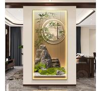 BLCKTIGR Decorazione Murale 3D LED - Moderna bambù & Gru con Luci LED, Scultura Retroilluminata Verticale per Ingresso, Soggiorno, Camera da Letto(D,50 * 100cm/19.69 * 39.37in)