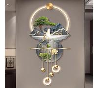 BLCKTIGR Decorazione murale LED 3D di Lusso - Arte da Parete con Paesaggio Montano e Cervo e Illuminazione LED - Applique Minimalista Decorativa(D,60 * 136cm/23.62 * 53.54in)